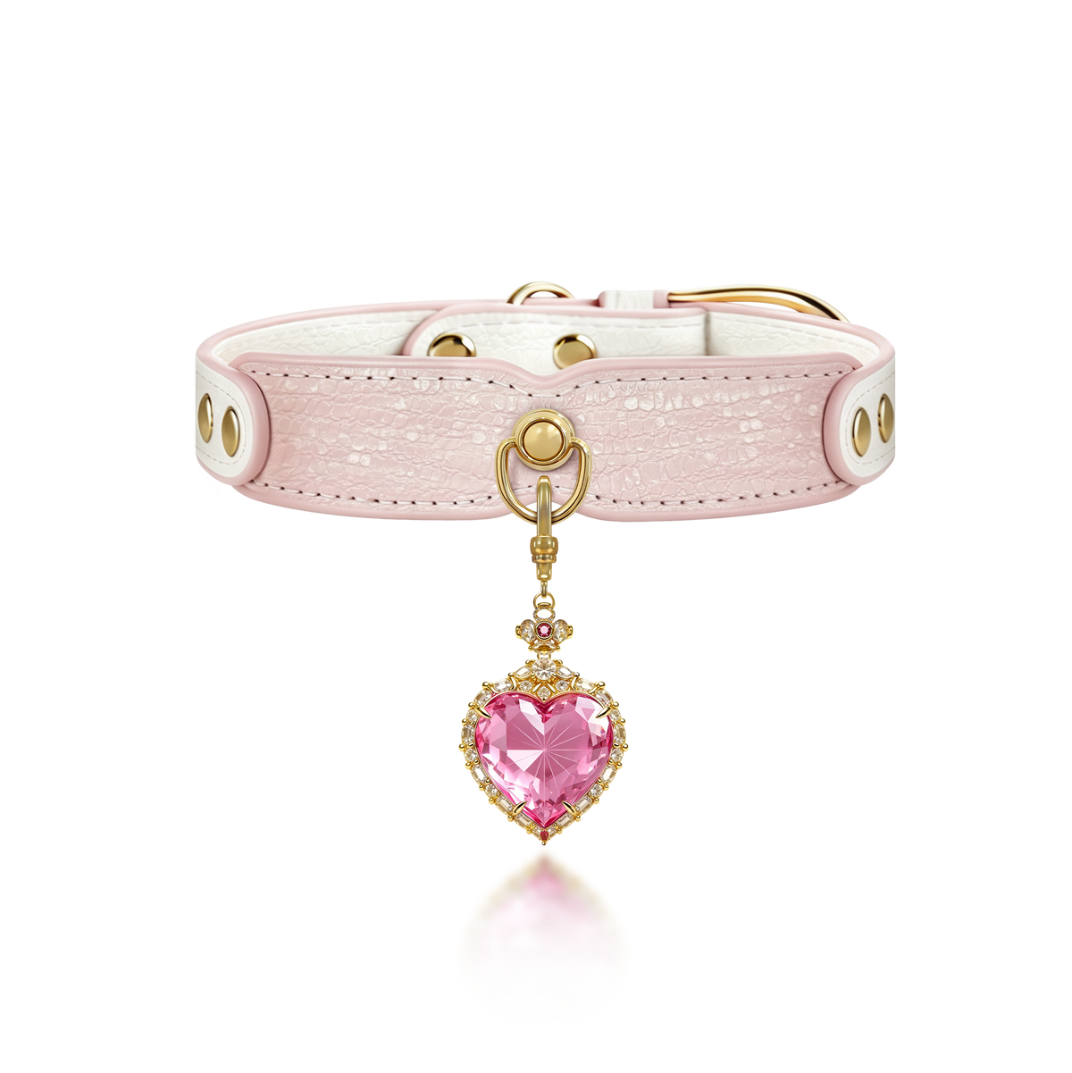 Blush Pink Pendant Dog Collar - alternate view