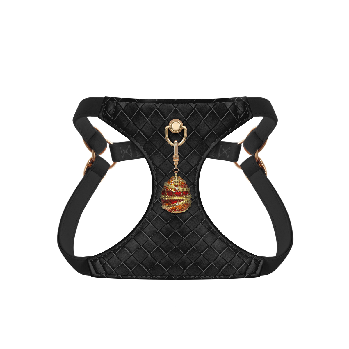 Onyx Weave Pendant Dog Harness Set - detail view