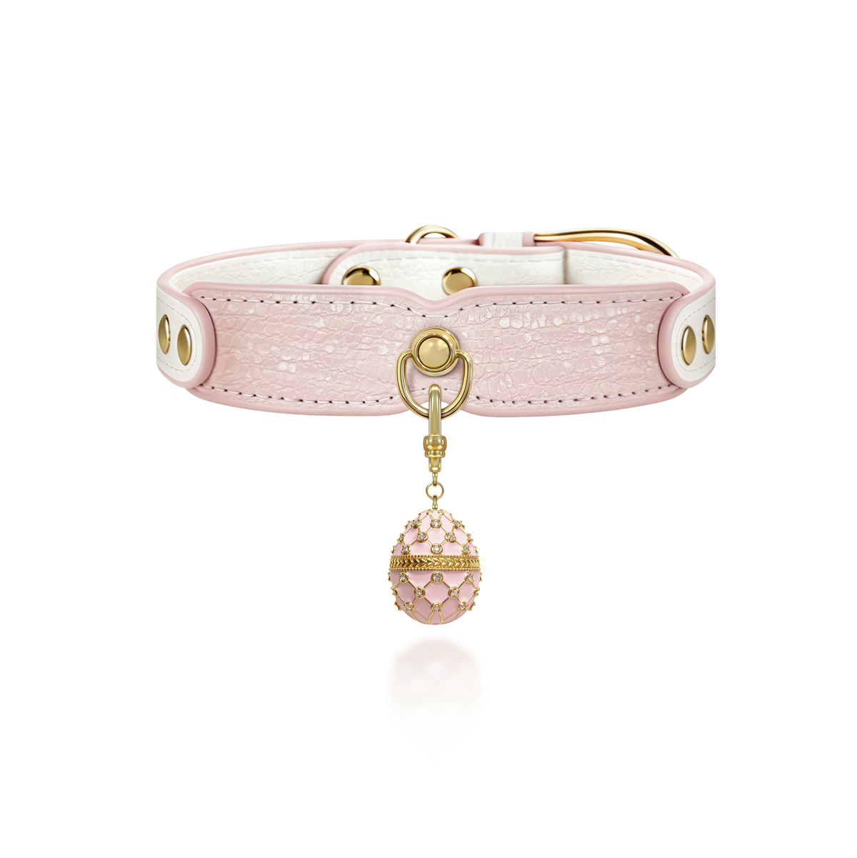 Blush Pink Pendant Dog Collar - detail view