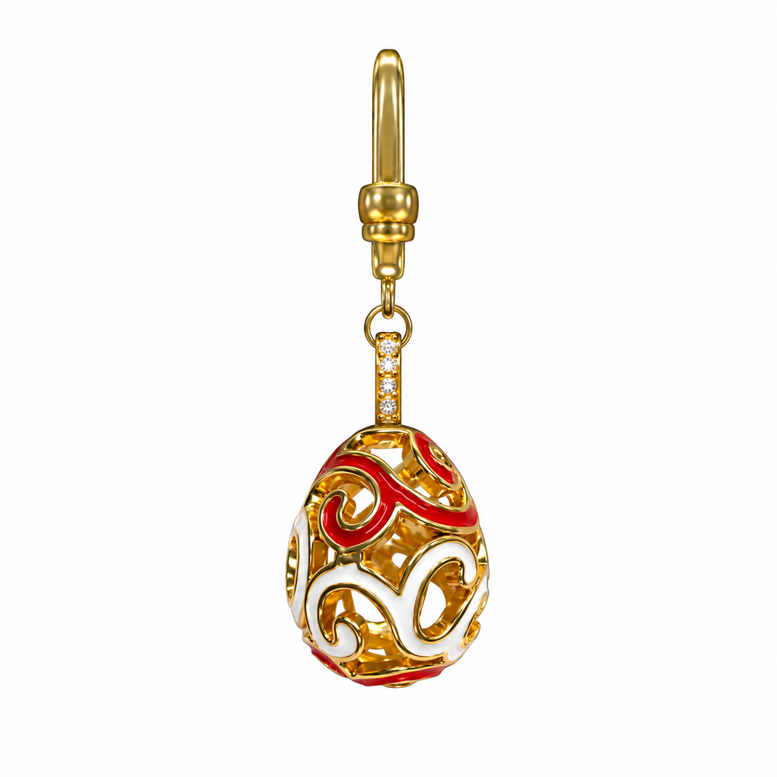 Filigree Egg Dog Collar Charm