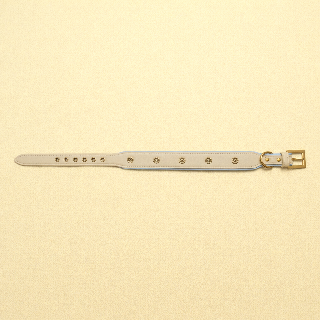 Blue & Cream Yellow Dog Collar