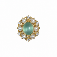 Aqua Pearl Garden 2 Dog Collar Charm | Tail & Whisker