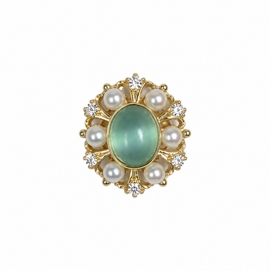 Aqua Pearl Garden 2 Dog Collar Charm | Tail & Whisker