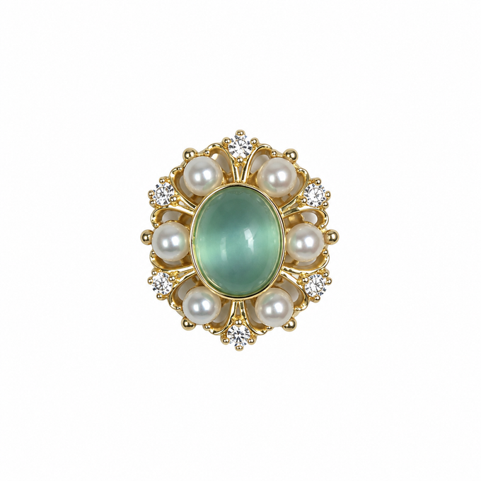 Aqua Pearl Garden 2 Dog Collar Charm | Tail & Whisker