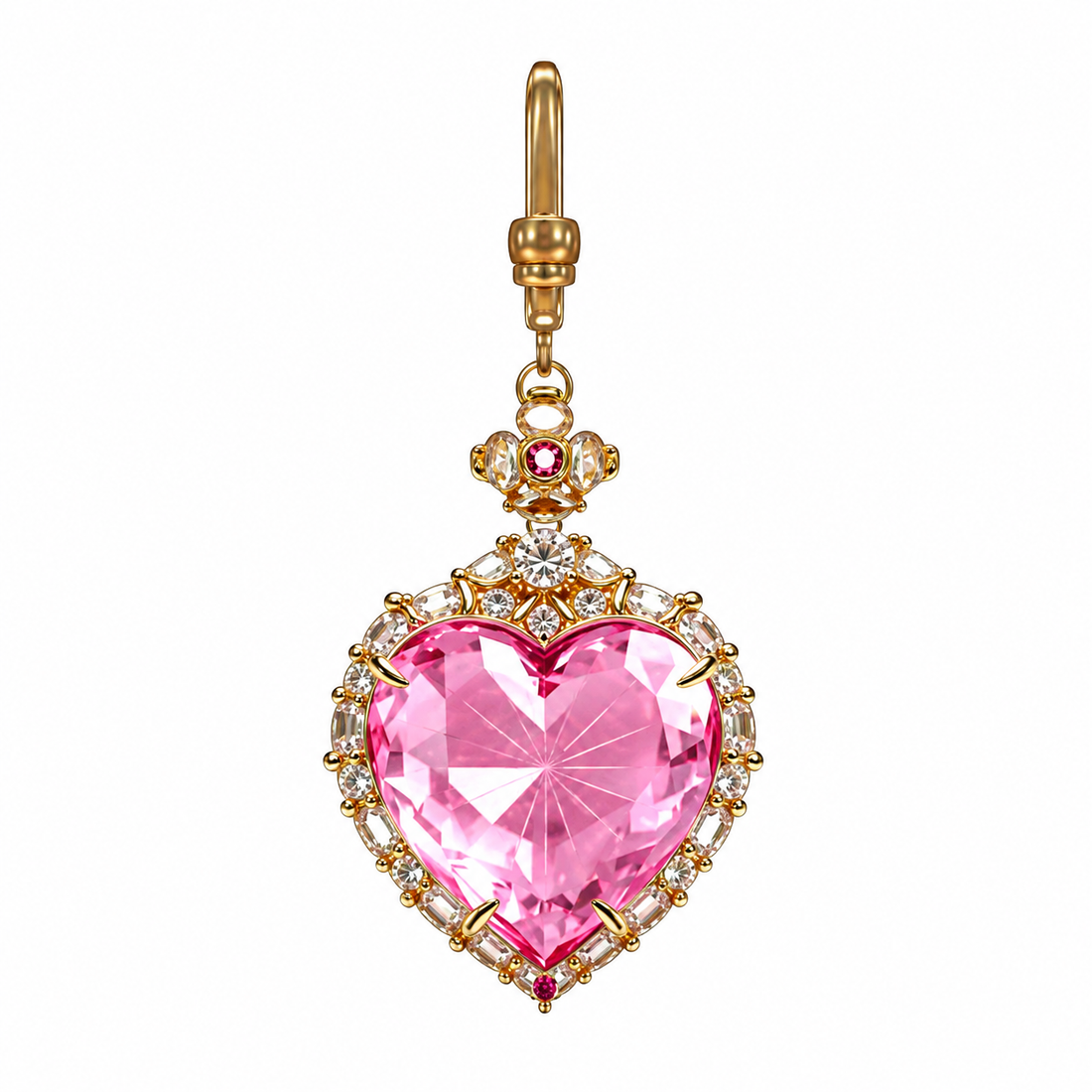 Crystal Heart Dog Collar Charm
