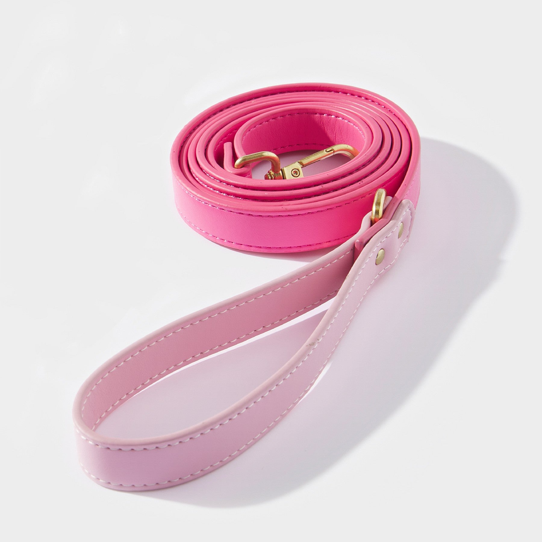 Bubblegum Pink Leather Dog Leash