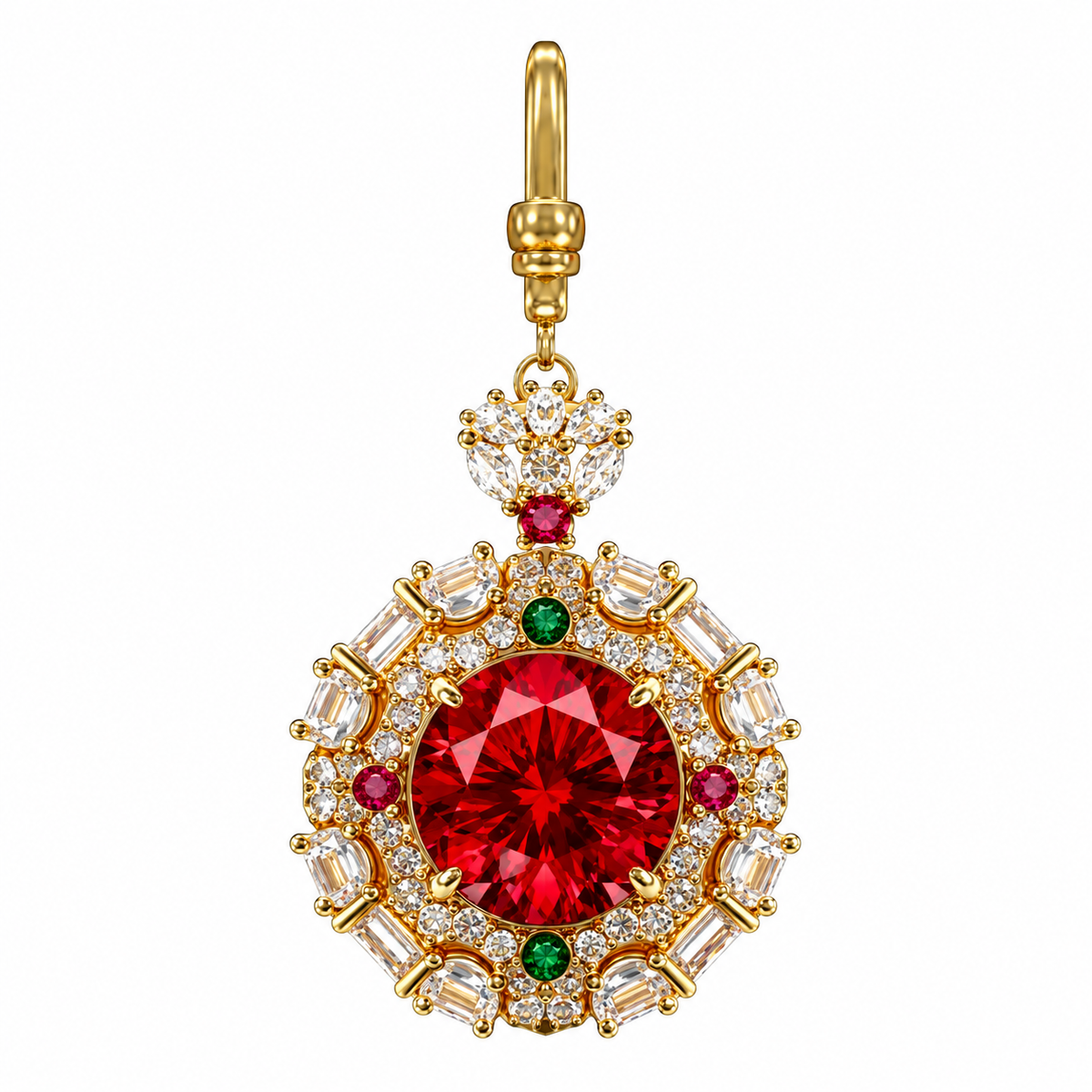 Radiant Crown Dog Collar Charm - detail view