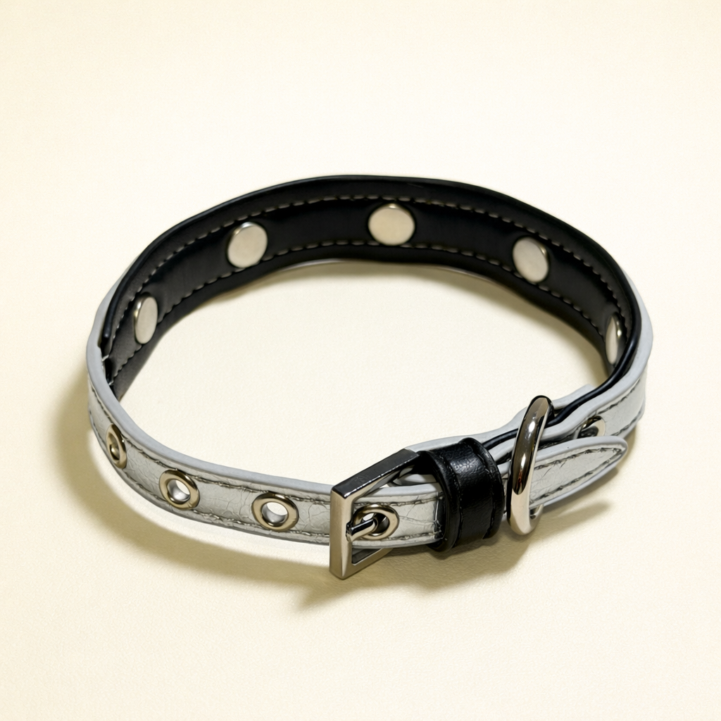 Silver & Black Dog Collar