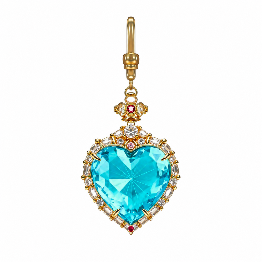 Crystal Heart Dog Collar Charm