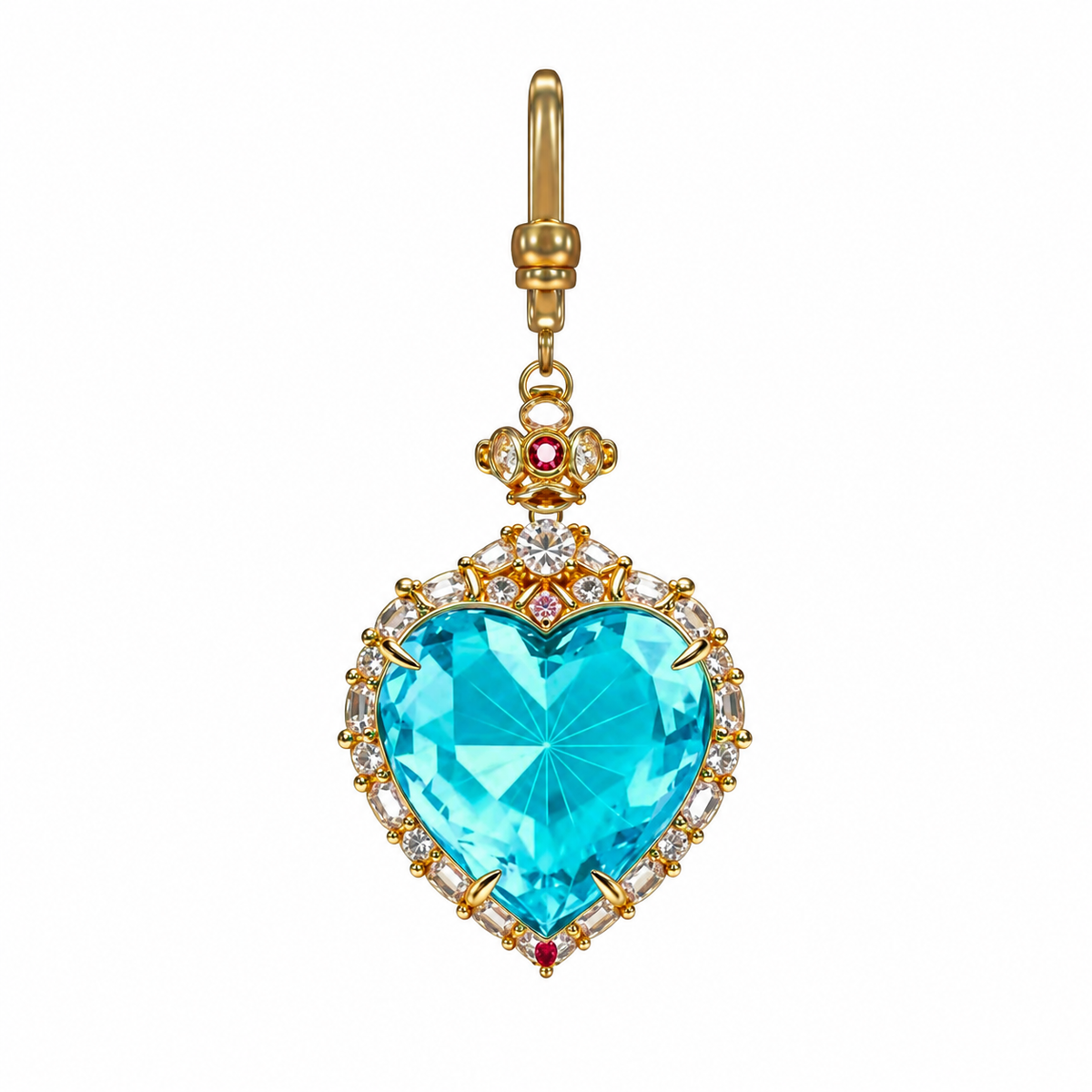 Crystal Heart Dog Collar Charm