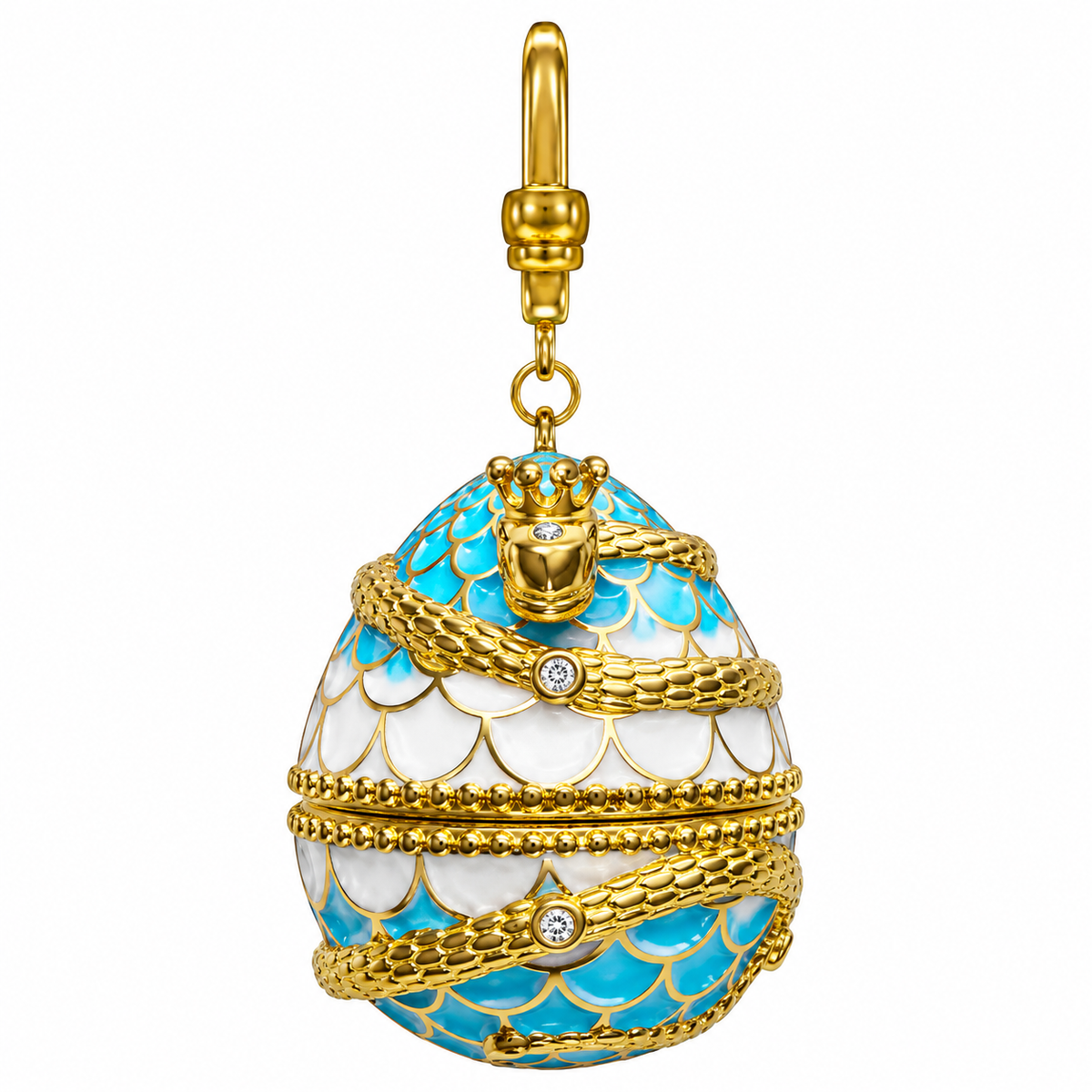 Vintage Egg Dog Collar Charm - detail view