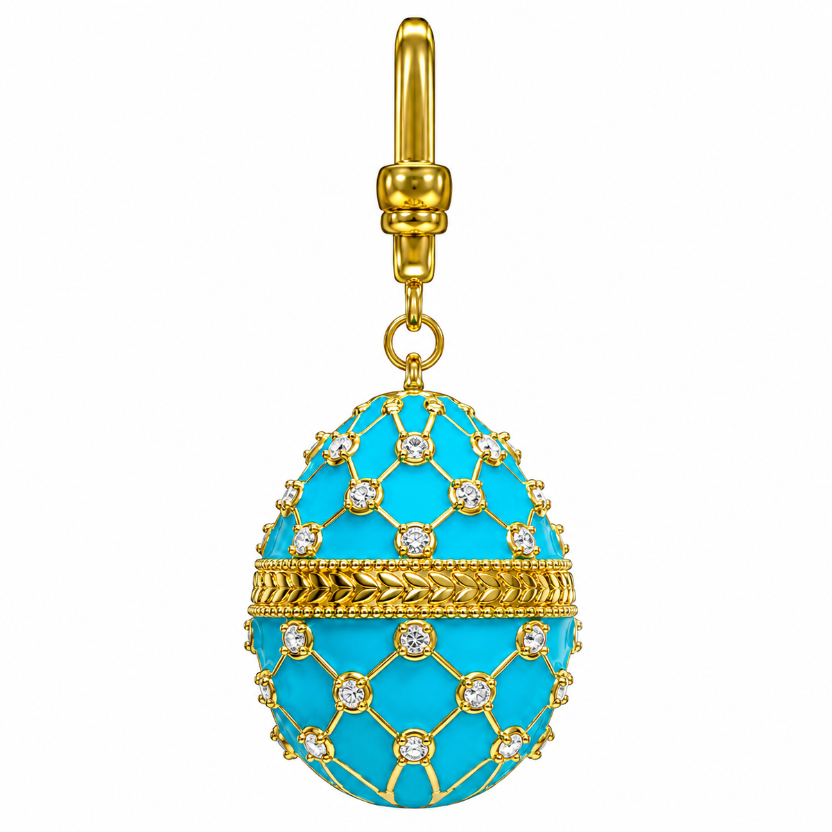 Trellis Egg Dog Collar Charm - alternate view