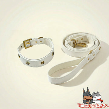 White Vegan Leather Dog Leash