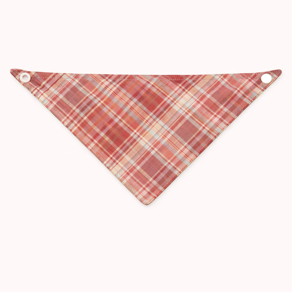 Blush Pink Plaid Dog Bandana