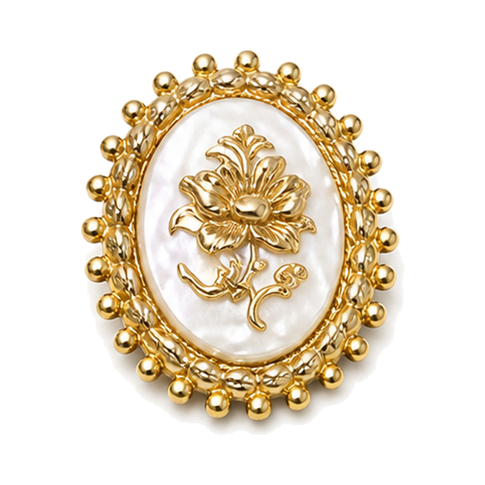 Golden Cameo 2 Dog Collar Charm | Tail & Whisker